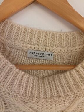 Paper Crane | Sweaters | Paper Crane Cream Cable Knit Crewneck Sweater ...